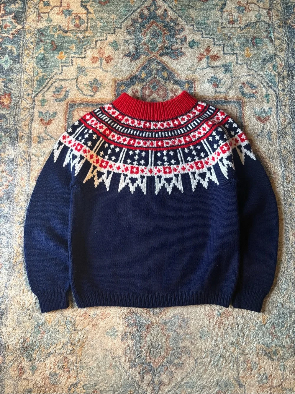 Vintage Norwegian Knit Pullover Sweater Large - Picture 2 of 2